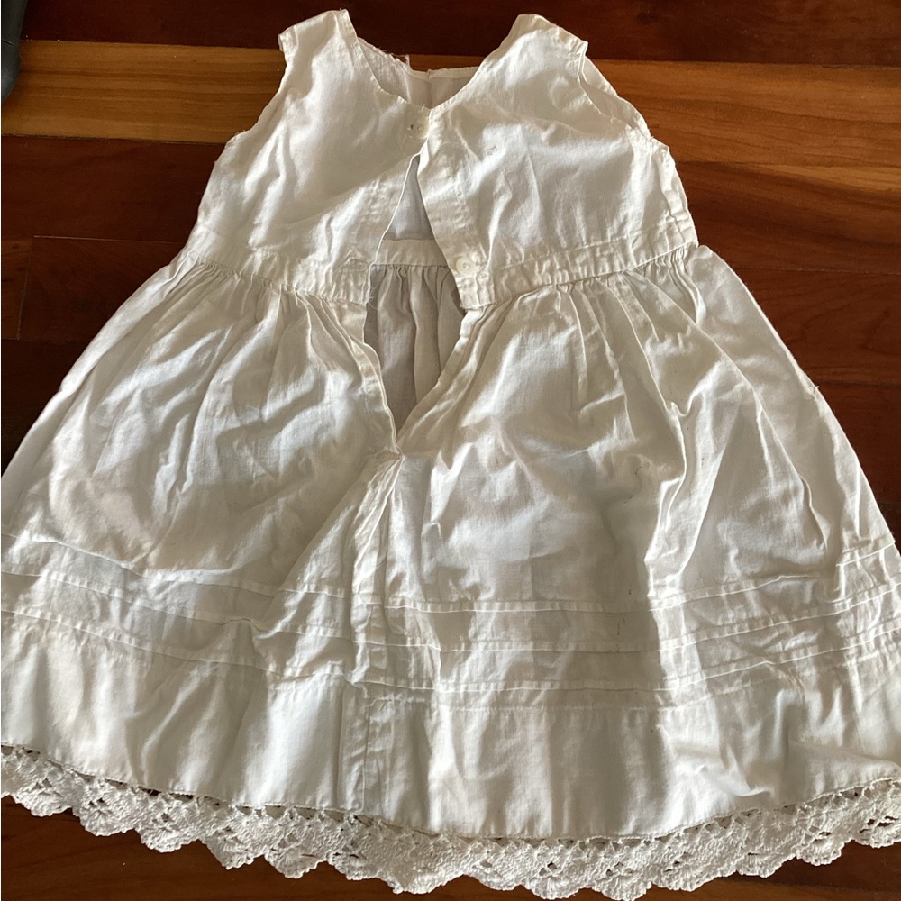 👶 Antique CROCHET TRIM Child’s Dress in VNVC